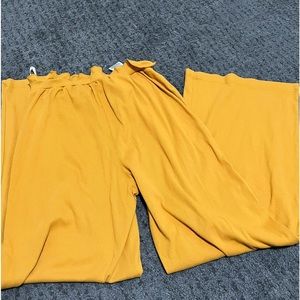 Yellow flared formal pants